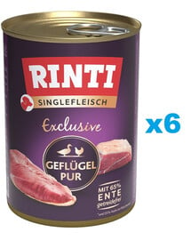 RINTI Singlefleisch Exclusive Poultry Pure Monoprotein Geflügel 6x400 g