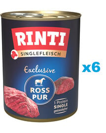 RINTI Singlefleisch Exclusive Horse Pure Monoprotein Pferd 6x800 g