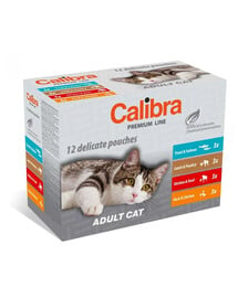 CALIBRA Cat Premium Line Adult Multipack 12x100 g Beutel für Katzen