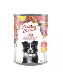 CALIBRA Dog Verve GF Adult Pork&Venison 400 g getreidefreies Nassfutter mit Schweinefleisch und Wild für Hunde