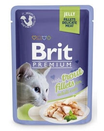 BRIT Premium Cat  Fillets in Jelly Nassfutter mit Forelle für Katzen 24x85g