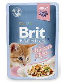 BRIT Premium Cat Fillets in Gravy Kitten Huhn Nassfutter für Kätzchen 24x85g