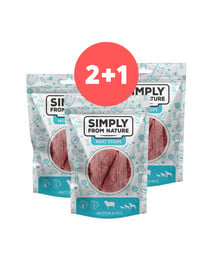 SIMPLY FROM NATURE Fleischstreifen mit Hammelfleisch und Reis für Hunde 2 x 80g + 80g GRATIS