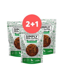 SIMPLY FROM NATURE Fleischnudeln Fleischbällchen mit Ente für Hunde 2 x 80g + 80g GRATIS