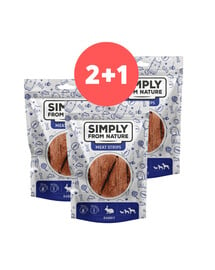 SIMPLY FROM NATURE Fleischstreifen Kaninchenfleischstreifen für Hunde 2 x 80g + 80g GRATIS