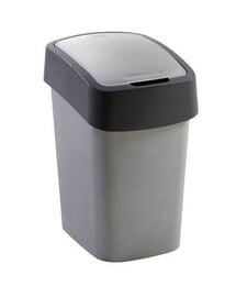 CURVER Mülleimer FLIP BIN 9L silber/grau