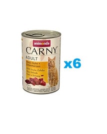 ANIMONDA Carny Adult Rind, Huhn + Entenherzen 6 x 800 g