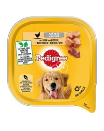 PEDIGREE Adult 10x300 g Hundenassfutter mit Huhn und Fischölmousse