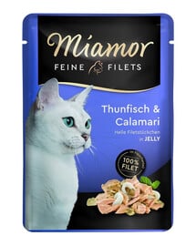 MIAMOR Feine Filets Thunfisch und Tintenfisch Beutel 12x100 g