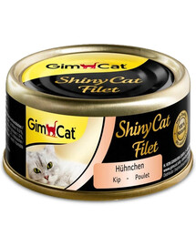 GIMCAT Shiny Cat Filet Chicken in Bulion 70 g Hühnerfutter in der Brühe