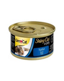 GIMCAT Shiny Cat Tuna in Jelly 70 g Lebensmittel mit Thunfisch in Gelee