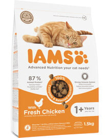 IAMS for Vitality Chicken Katzenfutter für Erwachsene mit Huhn 1,5 kg