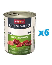 ANIMONDA GranCarno Original Adult RIND + ENTENHERZEN 6 x 800 g