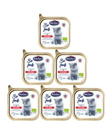 BUTCHER'S BIO foods Rindfleischpastete für Katzen 6x85 g