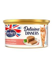 BUTCHER'S Classic Delicious Dinners mit Lachs- und Krabbenmousse 24x85 g