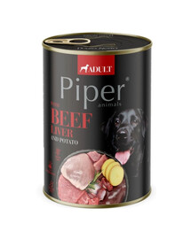 PIPER mit Rinderleber und Kartoffeln 400g Nassfutter für Hunde