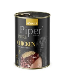 PIPER Pure Huhn mit braunem Reis 400g Nassfutter für Hunde