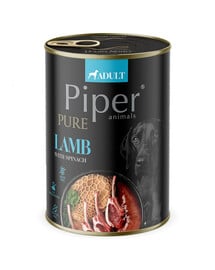 PIPER Pure Lammfleisch mit Spinat 400g Nassfutter für Hunde