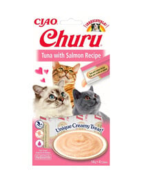 INABA Churu Cat cremiger Thunfisch und Lachs Katzenleckerli 56 g