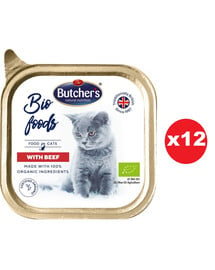 BUTCHER'S BIO foods Rinderpastete für die Katzen 12x85 g