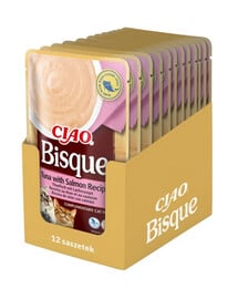 INABA CIAO Bisque Thunfisch und Lachscremesuppe für Katzen 12x40g