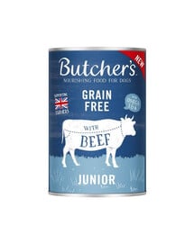 BUTCHER'S Original Junior Mix: Rindfleisch und Hühnerfleisch in Gelee für Welpen 12x400g