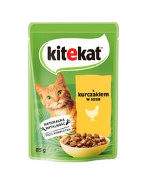 KITEKAT MIX Geschmacks in Soße Huhn und Rind 56x85 g adulte Katzen