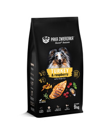 PAKA ZWIERZAKA Seventh Heaven Karma sucha Indyk z maliną 9 kg + Kiełbaska z wołowiny dla psa 200g GRATIS