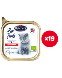 BUTCHER'S BIO foods Rindfleischschale Katzenpastete 19 x 85 g