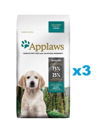 APPLAWS Puppy Small Medium Chicken 6 kg (3x2 kg) mit Huhn für Welpen kleiner und mittlerer Rassen