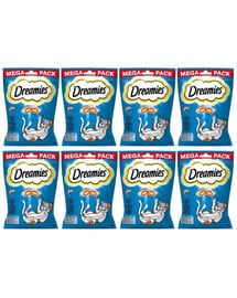 8x180 g DREAMIES Mega Pack Katzensnacks mit Lachs