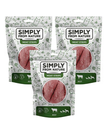 SIMPLY FROM NATURE Meat Strips Rindfleischstreifen für Hunde 3 x 80 g