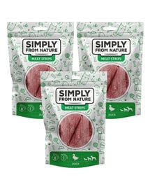 SIMPLY FROM NATURE Meat Strips Ente für Hunde 3x80 g