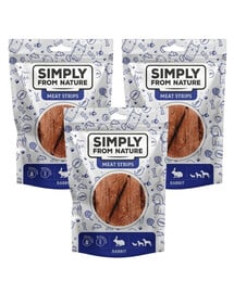 SIMPLY FROM NATURE Meat Strips Kaninchen für Hunde 3x80 g