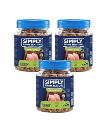 SIMPLY FROM NATURE Smart Bites Truthahn für Hunde 3x130 g