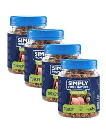 SIMPLY FROM NATURE Smart Bites Truthahn für Hunde 4x130 g