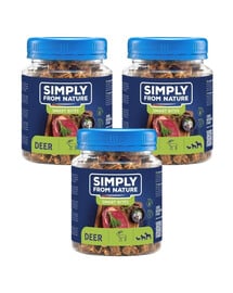 SIMPLY FROM NATURE Smart Bites Hirsch für Hunde 3x130 g