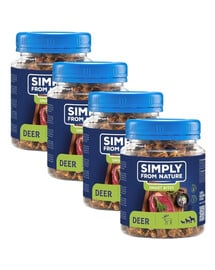 SIMPLY FROM NATURE Smart Bites Hirsch für Hunde 4x130 g