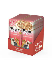 INABA Twin Thunfisch mit Huhn in Brühe für Katzen 24x40 g