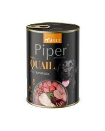 PIPER Nassfutter mit Wachtel und Cranberry für Hunde 400g