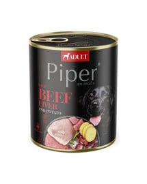 PIPER Nassfutter mit Rinderleber und Kartoffeln für Hunde 800g