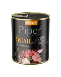 PIPER Nassfutter mit Wachtel und Cranberry für Hunde 800g