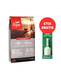 ORIJEN Fit & Trim Dog 11,4 kg + EARTH RATED Case + Unparfümierte Beutel 15 Stk. GRATIS