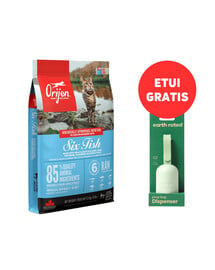 ORIJEN 6 Fish Cat 5.4 kg + EARTH RATED Case + Unparfümierte Beutel 15 Stk. GRATIS