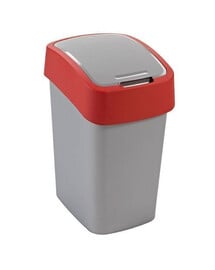 CURVER Mülleimer "FLIP BIN" 25 L silber/rot