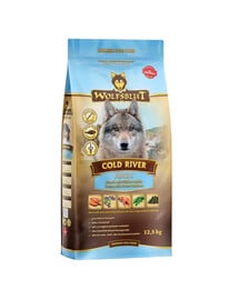 WOLFSBLUT Cold River Adult Hundetrockenfutter mit Forelle und Süßkartoffeln 12,5 kg