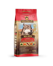 WOLFSBLUT Red Rock Adult Trockenfutter für Hunde mit Allergien mit Kängurufleisch und Kürbis 12,5 kg