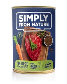 SIMPLY FROM NATURE Nassfutter für Hunde Pferdefleisch mit Leinsamen 6 x 400 g