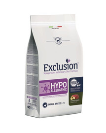 EXCLUSION Hypoallergenic small breeds Hundefutter für kleine Rassen mit Pferdefleisch und Kartoffeln 2 kg