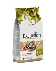 EXCLUSION MonoProtein Noble Grain medium breed dogs Hundefutter für mittlere Rassen mit Lammfleisch 3 kg